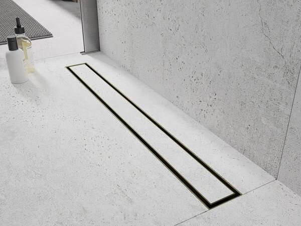 Rigolă de duș Mexen Flat 360° M13 2 în 1, 60 cm, auriu mat, 1A10060-40