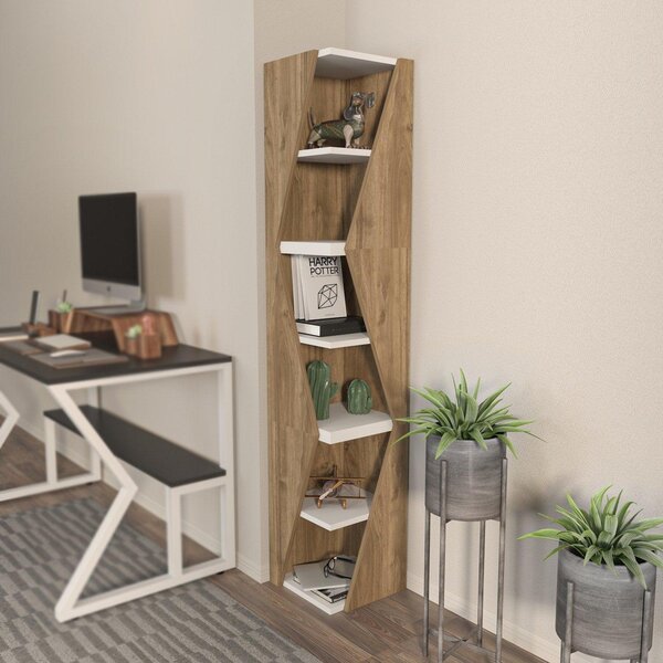 Biblioteca Rawo cu 6 Rafturi Design Elegant, 32x165x32 cm