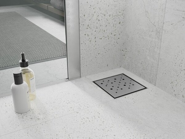 Mexen Flat-Q M12 rigolă de pardoseală pătrată 12 x 12 cm, inox - 1010412