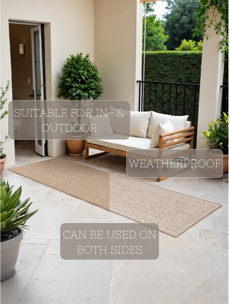 Covor tip traversă pentru interior și exterior bej/fildeș 80x250 cm Duet Kona – NORTHRUGS