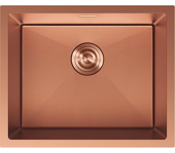 Chiuvetă Mexen Trixo, din oțel inoxidabil cu 1 cuvă, 540 x 440 mm, cupru mat, model fagure, 6414541000-65HC