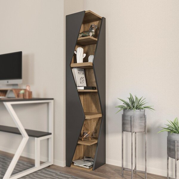 Biblioteca Rawo cu 6 Rafturi Design Elegant, 32x165x32 cm