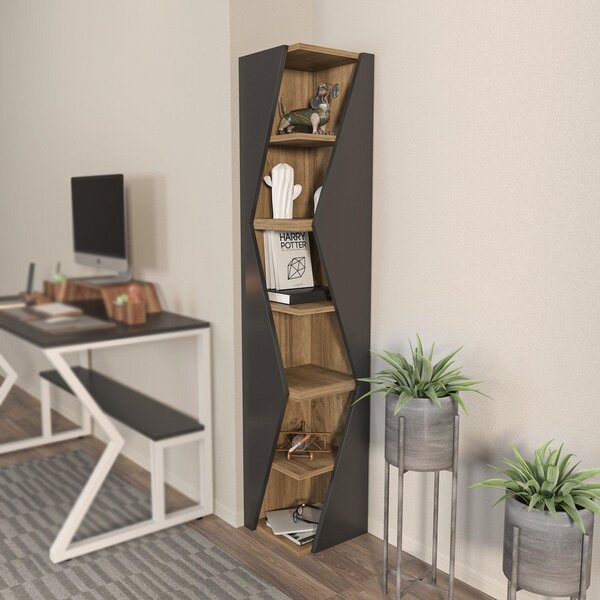 Biblioteca Rawo cu 6 Rafturi Design Elegant, 32x165x32 cm