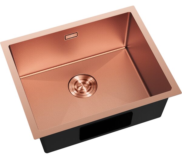 Chiuvetă Mexen Trixo, din oțel inoxidabil cu 1 cuvă, 540 x 440 mm, cupru mat, model fagure, 6414541000-65HC