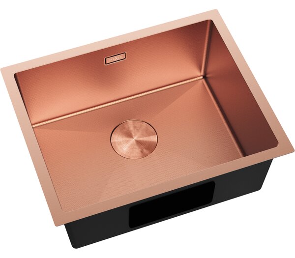 Chiuvetă Mexen Trixo, din oțel inoxidabil cu 1 cuvă, 540 x 440 mm, cupru mat, model fagure, 6414541000-65HC
