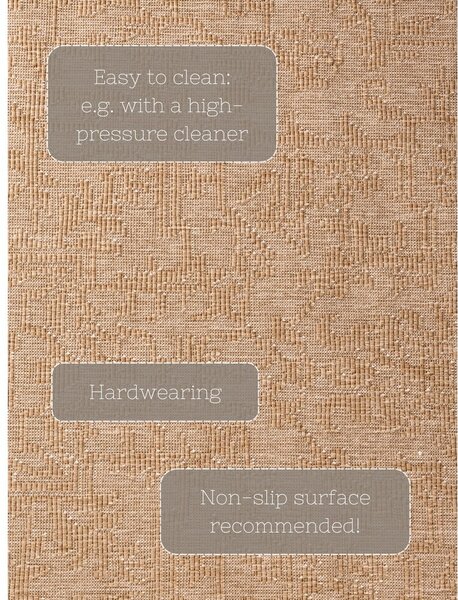 Covor pentru exterior și interior bej/fildeș 120x170 cm Duet Kona – NORTHRUGS