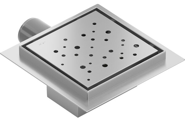 Mexen Flat-Q M12 rigolă de pardoseală pătrată 12 x 12 cm, inox - 1010412