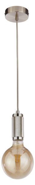 Searchlight 77651SS - Lustră suspendată cu cablu SUSPENSION 1xE27/60W/230V argintie
