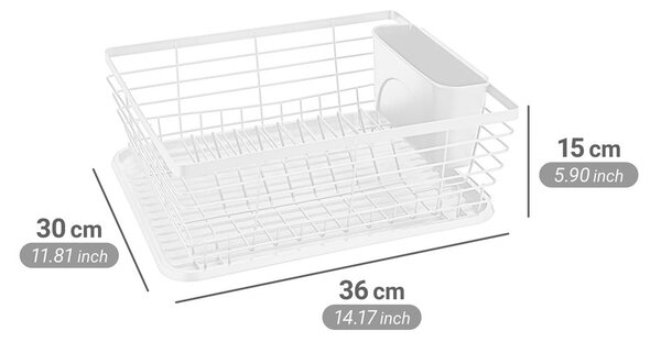 Scurgător de vase alb din metal 36x30 cm Drip – Wenko