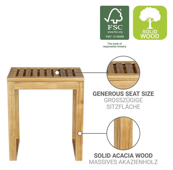 Scaun în culoare naturală din lemn de acacia Fondi – Wenko