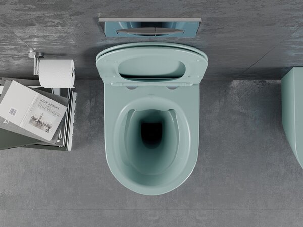 Mexen Lena, vas de toaletă suspendat 480x360x355 mm cu scaun care căde încet, verde deschis mat, 30224048