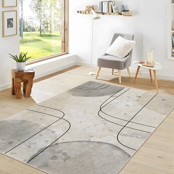 Covor gri/crem lavabil 120x180 cm Simple Lines – Mila Home
