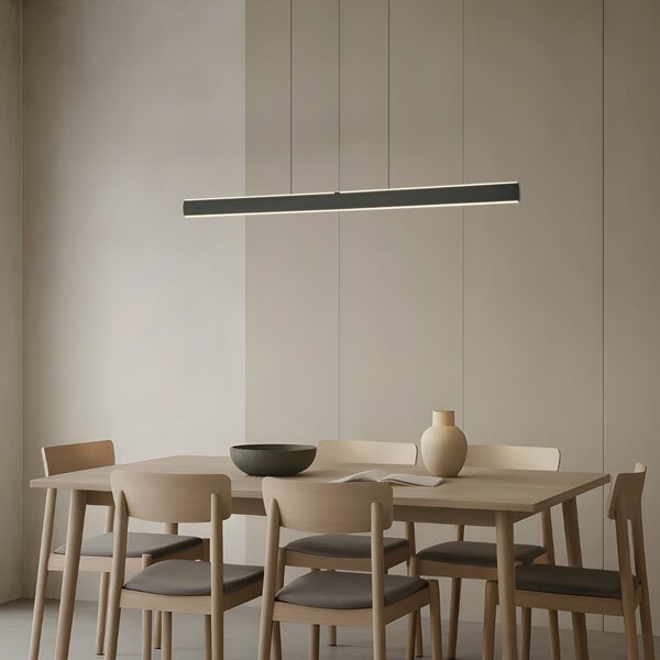 Lucande Lampă suspendată LED Arvon, negru, 117 cm, dimabil, CCT, reglabil, Negru, Camera de zi / sufragerie, Metal, Modern