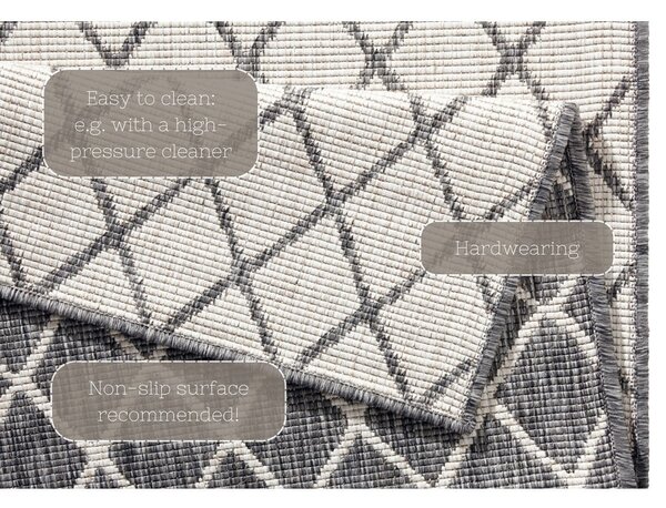 Covor adecvat pentru exterior NORTHRUGS Malaga, 80 x 150 cm, gri - crem