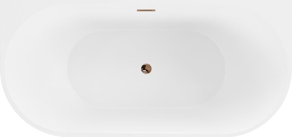 Cada Mexen Oval, de sine stătătoare, montată pe perete, 150 x 75 cm, alb-negru, preaplin auriu roz, 52671507575-60