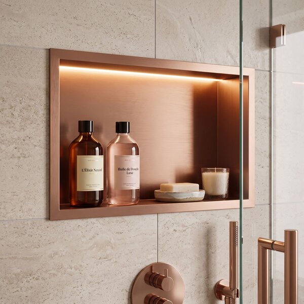 RAFT BAIE INCASTRAT PERETE LED 30x45 brush copper