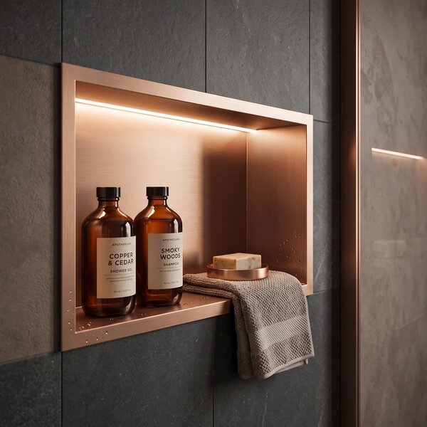 RAFT BAIE INCASTRAT PERETE LED 30x45 brush copper