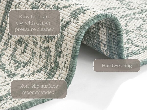 Covor adecvat pentru exterior NORTHRUGS Cebu, 80 x 150 cm, verde-crem