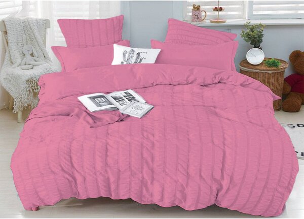 Lenjerie de pat din microfibra cu structura waffle Culoare roz, WAFFLE