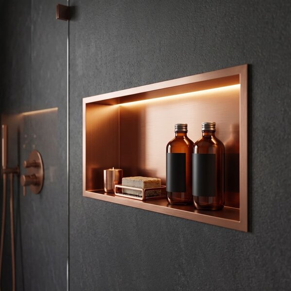 RAFT BAIE INCASTRAT PERETE LED 30x60 brush copper