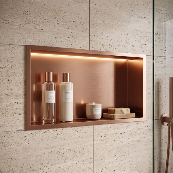 RAFT BAIE INCASTRAT PERETE LED 30x60 brush copper