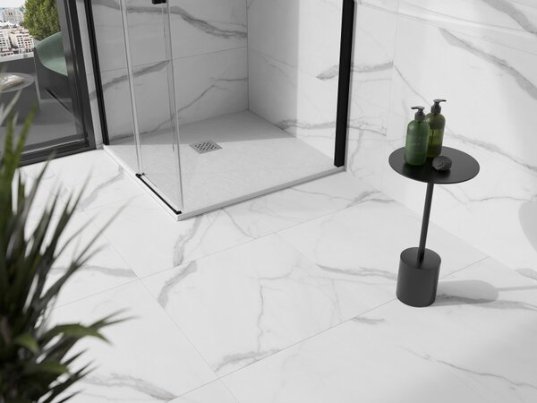 Mexen Stone+, cada pătrată din compozit mineral 70 x 70 cm, alb, 44107070