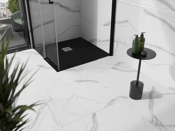 Mexen Stone+, cada pătrată din compozit mineral 70 x 70 cm, negru mat, 44707070