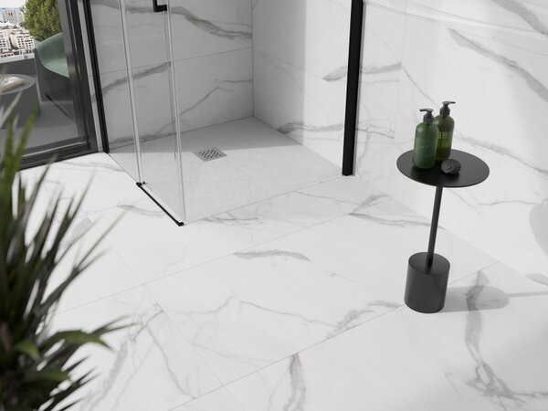 Mexen Stone+, cada pătrată din compozit mineral 70 x 70 cm, alb, 44107070