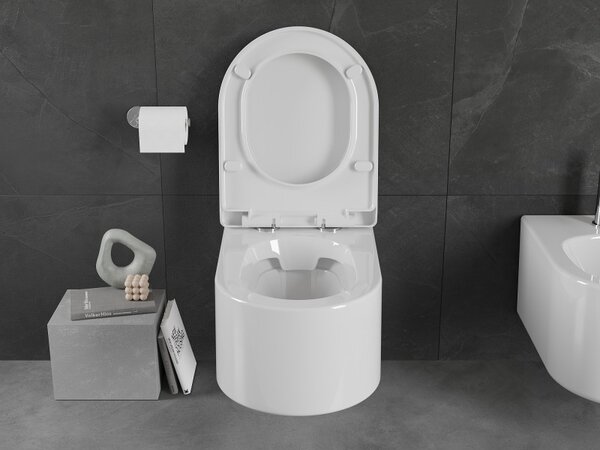 Vas de toaletă de perete Mexen SOFIA cu scaun cu închidere lentă, 56 x 37 cm, alb, 30798000
