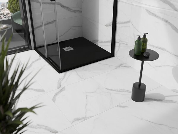 Mexen Stone+, cada pătrată din compozit mineral 70 x 70 cm, negru mat, 44707070