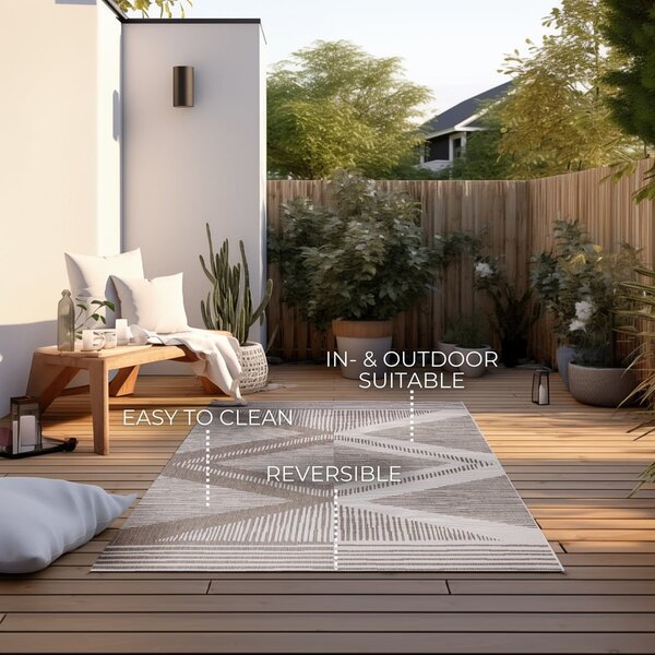 Covor de exterior maro/crem 80x150 cm Gemini – Elle Decoration