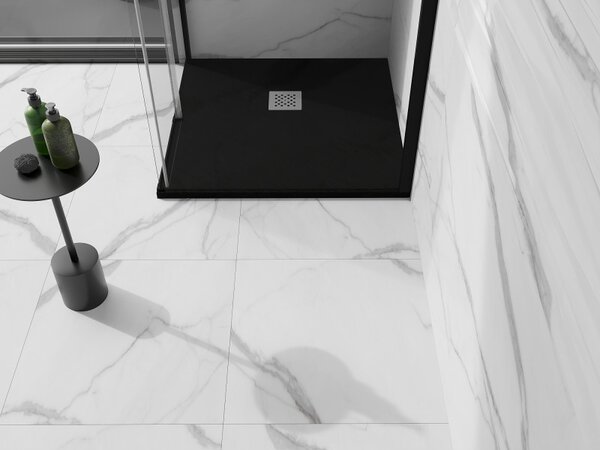 Mexen Stone+, cada pătrată din compozit mineral 70 x 70 cm, negru mat, 44707070
