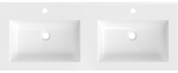 Chiuvetă dublă Mexen Otis pentru instalare încastrată 121 x 46,5 cm, alb lucios, 25181200D