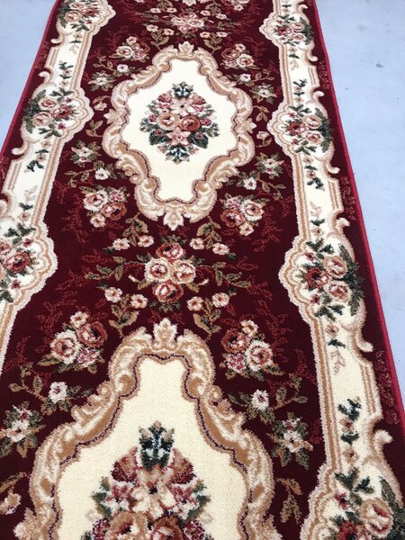 Traversa, Model Clasic 570 210, Festonata, Latime 80 cm, Crem Rosu 80 x 200