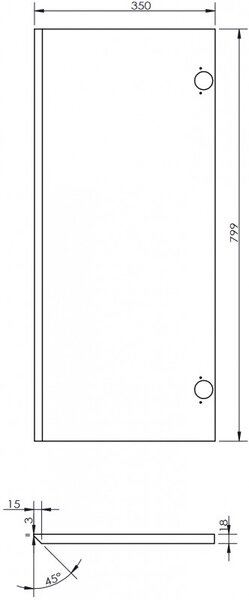 Mexen Orio, front pentru corp de mobilier de baie 35 x 80 cm (2 buc.), alb lucios, 91A11-1600-300-2-00