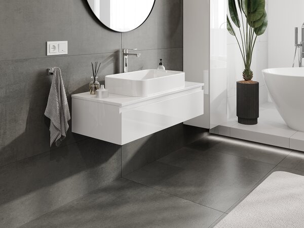 Mexen Orio, mobilier baie 100 cm, 1 sertar, alb lucios, 91A10-10023-1-BF00
