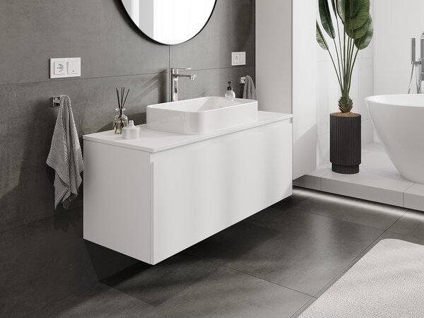Mexen Orio, mobilier de baie 120 cm cu blat, 1 sertar, alb mat, 91A10-12047-1-BFC01