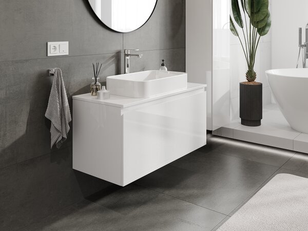 Mexen Orio, mobilier baie 100 cm, 1 sertar, alb lucios, 91A10-10047-1-BF00