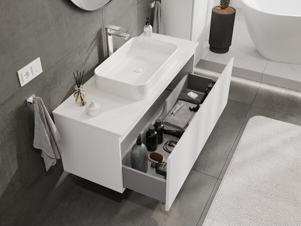 Mexen Orio, mobilier de baie 120 cm cu blat, 1 sertar, alb mat, 91A10-12047-1-BFC01