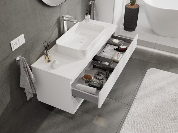 Mexen Orio, mobilier de baie 120 cm cu blat, 2 sertare, alb mat, 91A10-12047-2-BFFC01