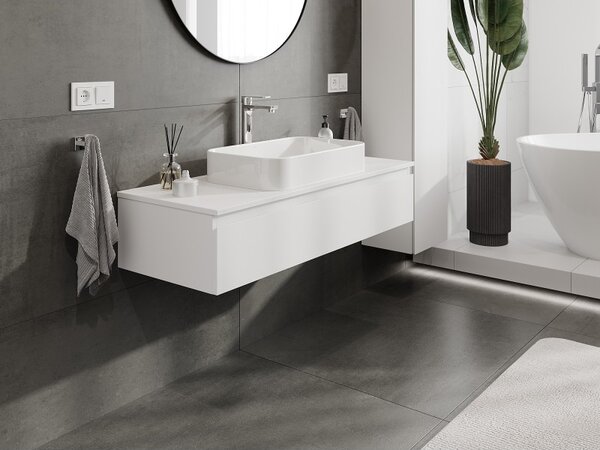 Mexen Orio, mobilier de baie 120 cm cu blat, 1 sertar, alb mat, 91A10-12023-1-BFC01