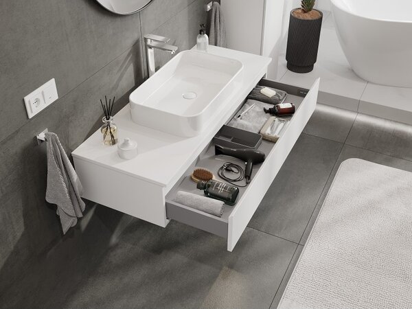 Mexen Orio, mobilier de baie 120 cm cu blat, 1 sertar, alb mat, 91A10-12023-1-BFC01