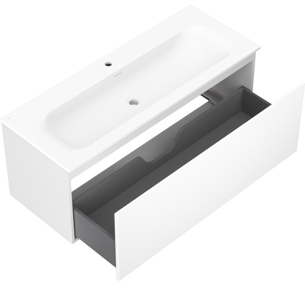 Mexen Orio, mobilier de baie 120 cm cu lavoar Vela, 1 sertar, alb mat, 91A10-12047-1-BF01-W23M01