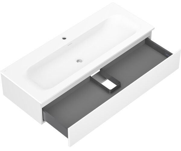 Mexen Orio, mobilier baie 120 cm cu lavoar Vela, 1 sertar, alb mat, 91A10-12023-1-BF01-W23M01