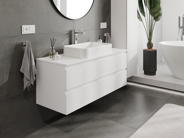 Mexen Orio, mobilier baie 120 cm, 2 sertare, alb mat, 91A10-12047-2-BFF01
