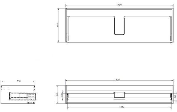 Mexen Orio, mobilier de baie 140 cm, 1 sertar, alb lucios, 91A10-14023-1-BF00