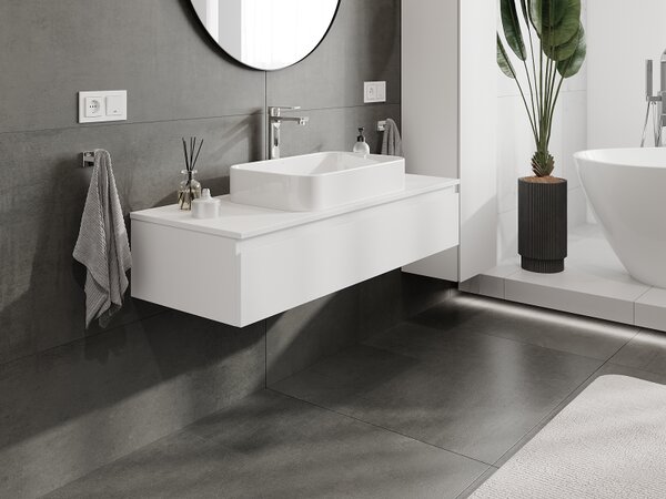 Mexen Orio, mobilier baie 120 cm, 1 sertar, alb mat, 91A10-12023-1-BF01