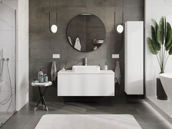Mexen Orio, mobilier baie 120 cm, 1 sertar, alb mat, 91A10-12047-1-BF01