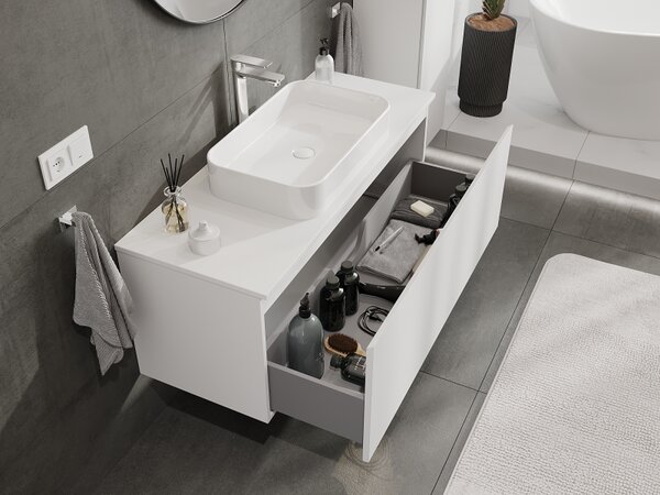 Mexen Orio, mobilier baie 120 cm, 1 sertar, alb mat, 91A10-12047-1-BF01