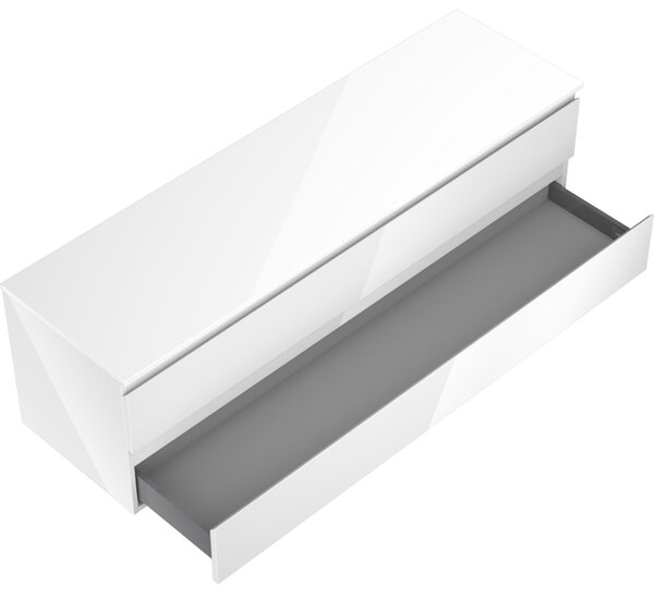 Mexen Orio, mobilier de baie 160 cm cu blat, 2 sertare, alb lucios, 91A10-16047-2-BFFC00